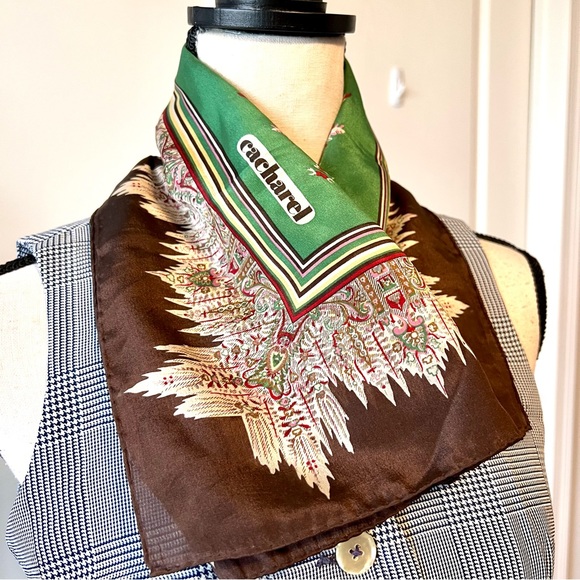 Vintage CACHAREL for Glentex Silk Blend Paisley Scarf—OS - Picture 4 of 8